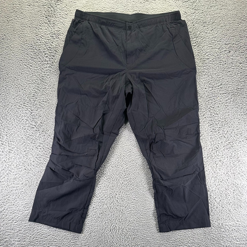 Paskho Pant Mens XL Black‎ Nylon Windbreaker Straight Hiking Gorpcore Stretch
